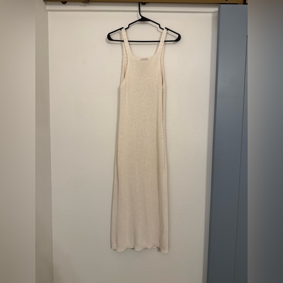Mango Long Knit/Crochet Style Cream Dress - Picture 5 of 5